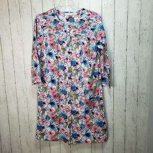 Vintage Deadstock NWT Alsy Flannel Robe Pearl Snap Housecoat Cottagecore Size M